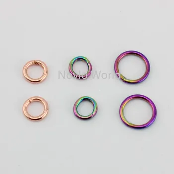 10-100-500 piese,2 dimensiune curcubeu poate deschide mici rounden inel pentru genti geanta lanț fermoar conector