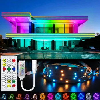 RGBWW RGB LED Strip Lumina 5050 10M 5M Lumini cu LED-uri SMD 2835 Led-uri Rgb Banda Diodă Panglică Flexibil Decorarea Camerei DC12V Adaptor set