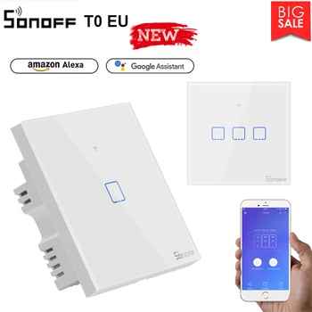 SONOFF T0 UE Smart Switch Panoul Standard 1/2/3 Banda de Control de la Distanță De EWeLink pentru Lampa Touch Versiune Actualizată de Îmbunătățire Acasă