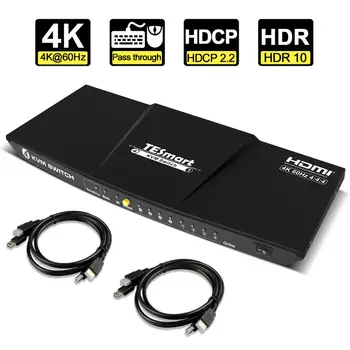 KVM Switch HDMI 4 Porturi 4 În 1 KVM 4 Porturi de Până la 4K@60Hz Puternic Compatibil