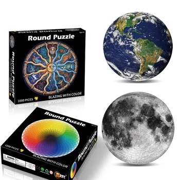 1000 BUC/Set Colorat Curcubeu de Pământ Luna Geometrice Fotografie Puzzle pentru Adulți Copii DIY de Învățământ Reduce Stresul Jucărie Puzzle