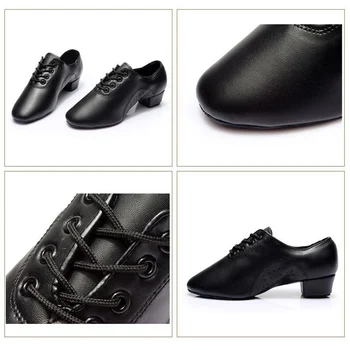 2019 Moderne Copii baieti Barbati Ballroom Tango Pantofi de Dans Salsa man cu toc negru pantofi de dans de Dimensiuni Mari 18-27.5 CM de Pantofi