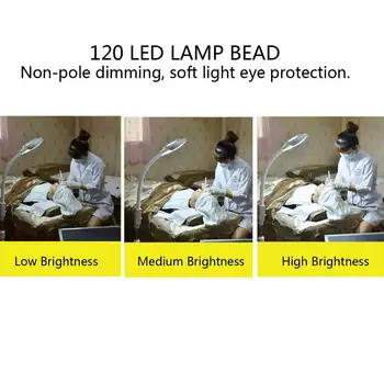 120 LED-uri 8X Dioptrie de Mărire Suport de Podea Lampa Reglabil Lupa Rece Ligth Faciale Lumina Pentru Frumusetea Unghiilor Tatuaj 220V