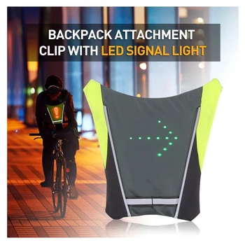 Bicicleta Vesta Noapte Drumeții, Ciclism Semnal cu LED-uri Indicator Vestă Reflectorizantă Bicicleta Rucsac de Siguranță se Transforme Lumini de Semnalizare Veste