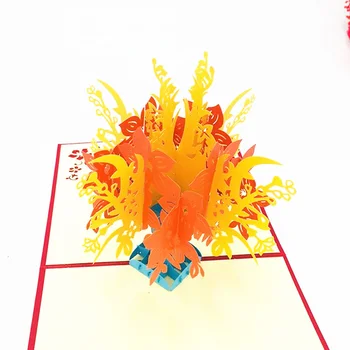 10buc cu Laser Tăiat Flori Varianta 3D Pop-Up Felicitari Cu Plicuri felicitare pentru Ziua Recunoștinței Cadouri de Nunta Consumabile