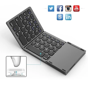Mini Folding Touch Mouse, Tastatură fără Fir Bluetooth Tastatura Cu Touchpad Pentru Laptop-uri, Tablet Pc-ul ipad, Android și ios Telefoane Mobile