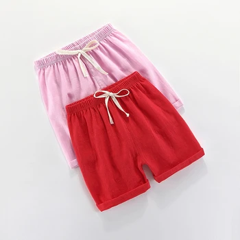 Vară pentru copii pantaloni Scurți Pentru Băieți, Copii, Casual, pantaloni Scurți de Plajă Bomboane de Culoare de Lenjerie de pat din Bumbac Respirabil, Moale Pantaloni scurti Pentru Fata 100-160cm
