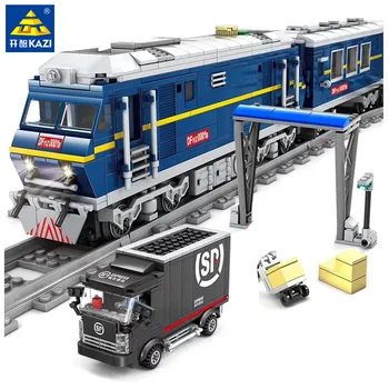 1192Pcs Oraș Cargo Seturi de Tren Model Blocuri Set Conductor Driver Cifre Plat Trailer Cărămizi Educative pentru Copii Jucarii