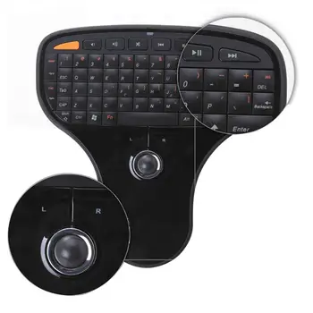 N5901 2.4 GHz Wireless Remote Keyboard de Plastic Primirea Miniatură Receptoare Trackball Aer Mouse-ul pentru Android TV Box
