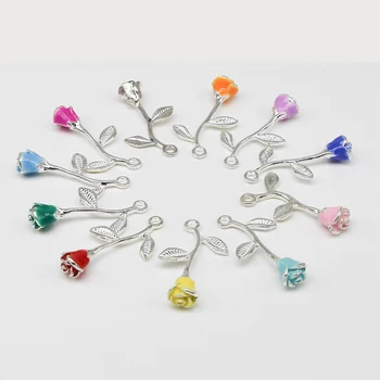 10buc sac de modele de explozie multi-color colorate pandantiv colier accesorii femei floare pandantiv bijuterii