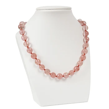 Frumoasa culoare pepene rosu cristal de 10 mm, se taie margele de 18 inchi Cristal Colier Moda pentru Femei Bijuterii