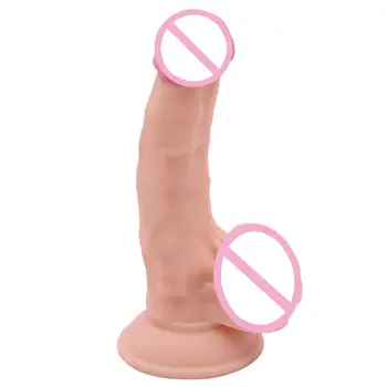 7.28 Inch Falus Median Dimensiunea Realistă Dildo-uri Sănătoase din PVC Penis Puternic cu ventuza pentru Femei punctul G Stimula Jucărie Sexuală