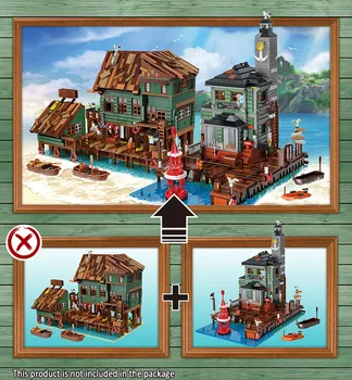 Noi Fisherman ' s Wharf Vedere Seria Cărămizi Asambla Jucării Magazin de Scufundări Model MOC Blocuri Cu Cifre Kit de Cadouri de Craciun