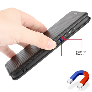 Fibra de Carbon Caz Flip Pentru Xiaomi POCO X3 NFC Capac Magnetic Caz Pentru Xiaomi Xiomi MI POCO X3 Cazuri de Telefon Fundas Coque