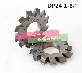 DP24 modulul Unghi de Presiune de 14,5 grade 1-8# 8pcs/să HSS Unelte de tăiere Gear Milling cutter transport Gratuit