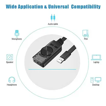 USB Virtual 7.1 Channel Sound Card Convertor Adaptor Extern USB Audio de 3,5 mm Căști Stereo Pentru PC Desktop Notebook placa de sunet