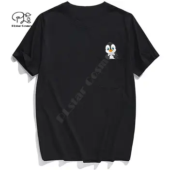 2020 Nouă Bărbați Tricou Brand de Moda de buzunar din Bumbac cu maneci Scurte pinguin de Desene animate de imprimare t-shirt, blaturi amuzant Harajuku Casual tees