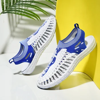 GLAZOV Vara Dimensiuni Mari 46 Bărbați Sandale de Moda Handmade Țesut Design Respirabil Casual Pantofi de Plajă în aer liber Sandale Pentru Barbati
