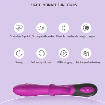 HitDesire Dublu Puternic Vibrator Șirag De Mărgele Stick Clitoris Stimularea Punctul G Masaj Vibrator Vibrator Adult Sex Produsele
