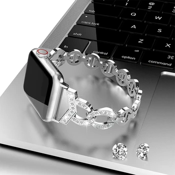 Diamant curea pentru apple watch 4 banda de 44mm 40mm apple watch band 42mm 38mm iwatch bratara 3/2/1 din oțel inoxidabil wristbelt