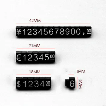 40 buc preț cuburi personalizate eticheta de preț combinate bijuterii ceas de preț prețul suport etichetă de Preț Numeral Cuburi de euro pret de magazin