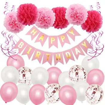 FERICIT ZIUA de naștere Seturi de Baloane Folie, Baloane Petrecere de Ziua de Decorare pentru Copii Alfabet Baloane cu Aer de Copil de Dus Fată Băiat