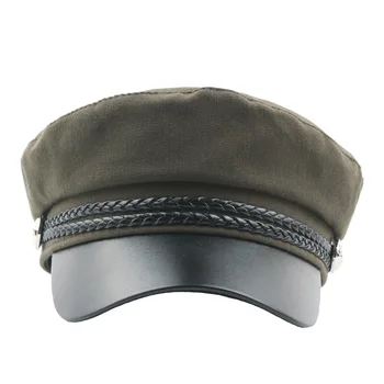 Idopy Casual Bumbac Militar Femeie Din Piele Pu Bereta Plat Pălării Căpitanul Șapcă De Camionagiu Vintage Negru Sport Tata Os Cadet