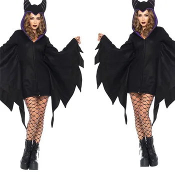 2020 Halloween Cosplay-O bucată Părinte-copil Costum de Haine Batwing Maneca Lunga cu Gluga de Iarna Cald Costum de elemente de Recuzită de Halloween Fierbinte