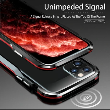 Caz pentru iPhone11 de Lux Deluxe Ultra Subțire Drop-dovada Bara de protecție din aluminiu pentru Apple iPhone 11 Pro Max + 2 Film (1 Fata +1 Spate)