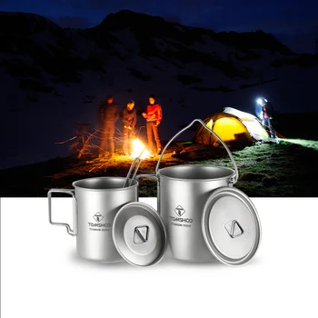 TOMSHOO Camping Soba pe Lemne Pliere Portabil Ușor de Titan cu Lemne Backpacking Sobă de Gătit în aer liber Picnic de Vânătoare