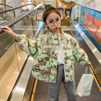 Primăvara Fete Haine de Camuflaj Jachete Colorate de Îmbrăcăminte pentru Copii de Vest Fete la Modă Sacou 2020 Toamna Casual Îmbrăcăminte