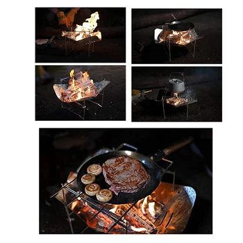 Camping Lemn de Foc de Aragaz Ultralight Pliabil Încălzire Aragaz pentru Camping în aer liber pentru Picnic BBQ Gătit