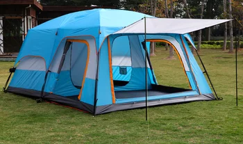 4-6 persoane Cort în aer liber cu două camere, un hol dublu-strat multi-persoană camping camping îngroșat cort impermeabil Alpinism